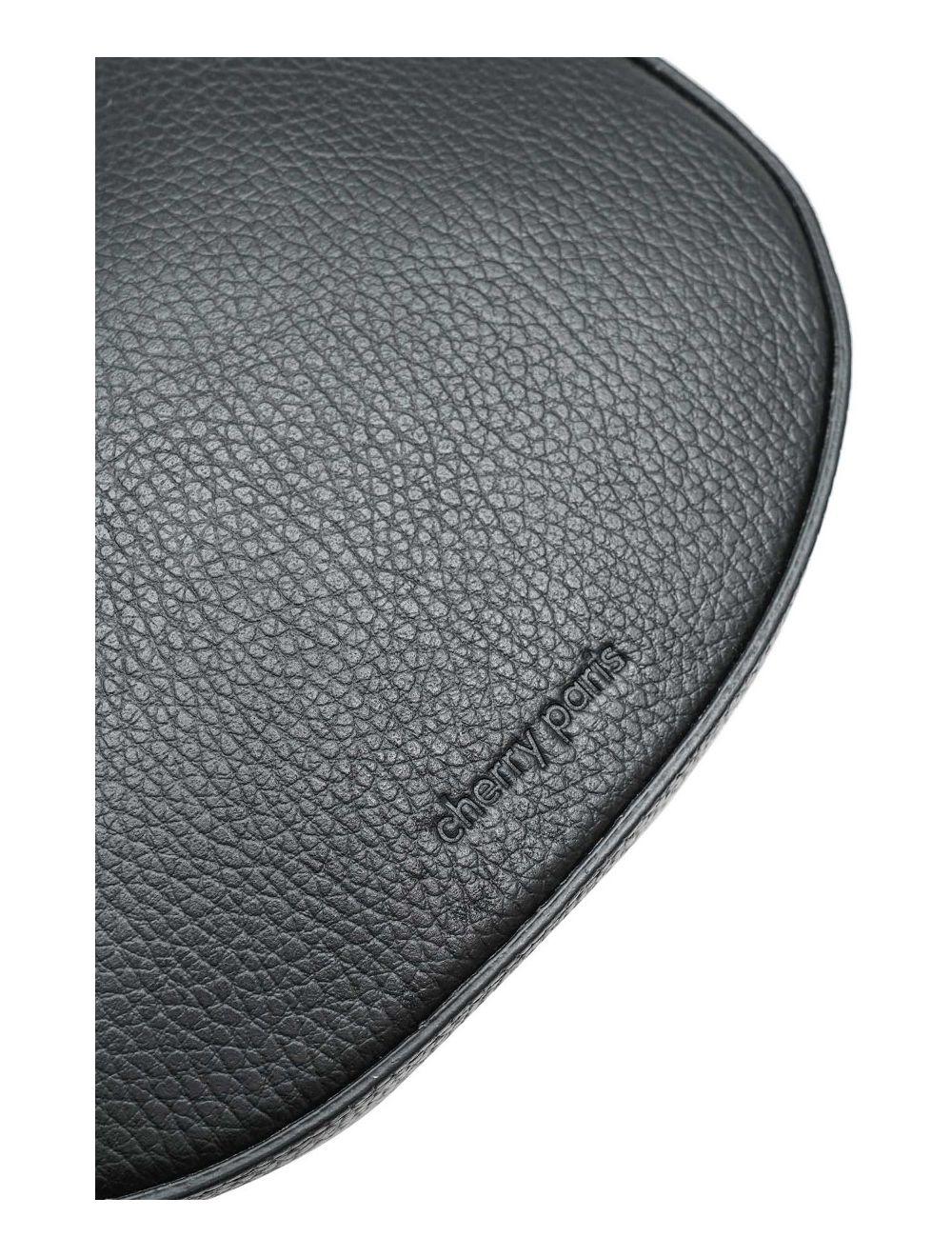 tom&eva Sac à Main en Cuir Vachette Grainée avec Poignée Perle Amovible 4079 JILL-Noir