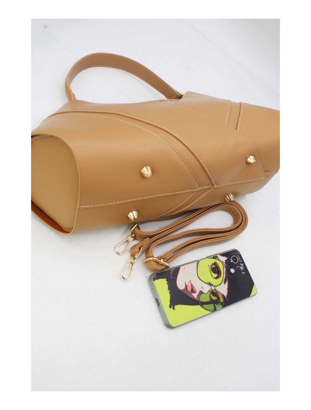 tom&eva Sac à Main En Forme Triangle 24B-5987-Apricot