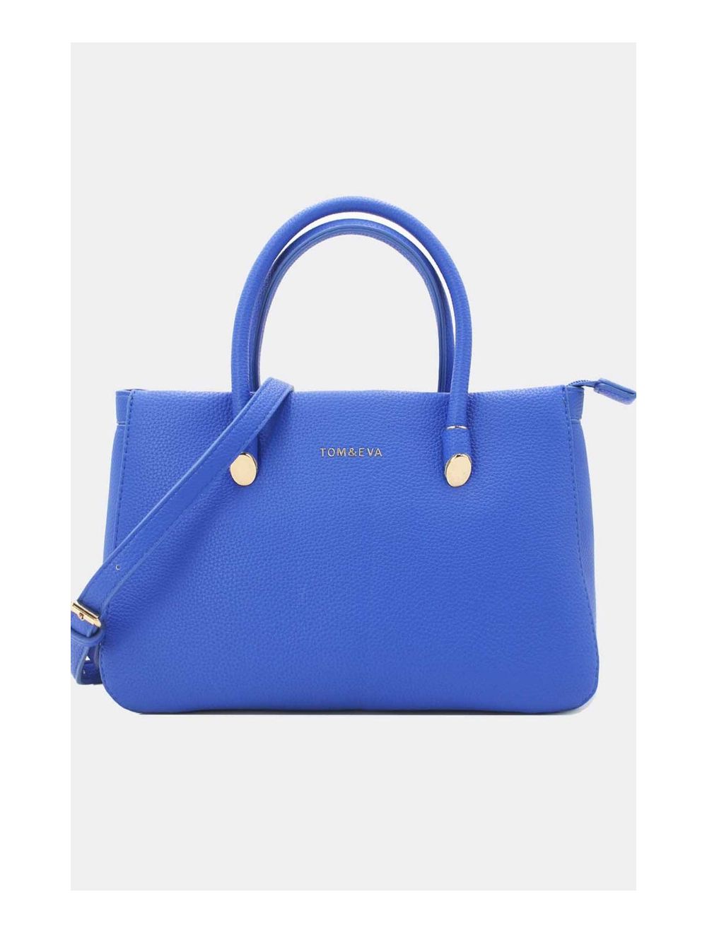 Tom&eva Sac à Main Épuré Effet Grainé 23B-5844-Bleu