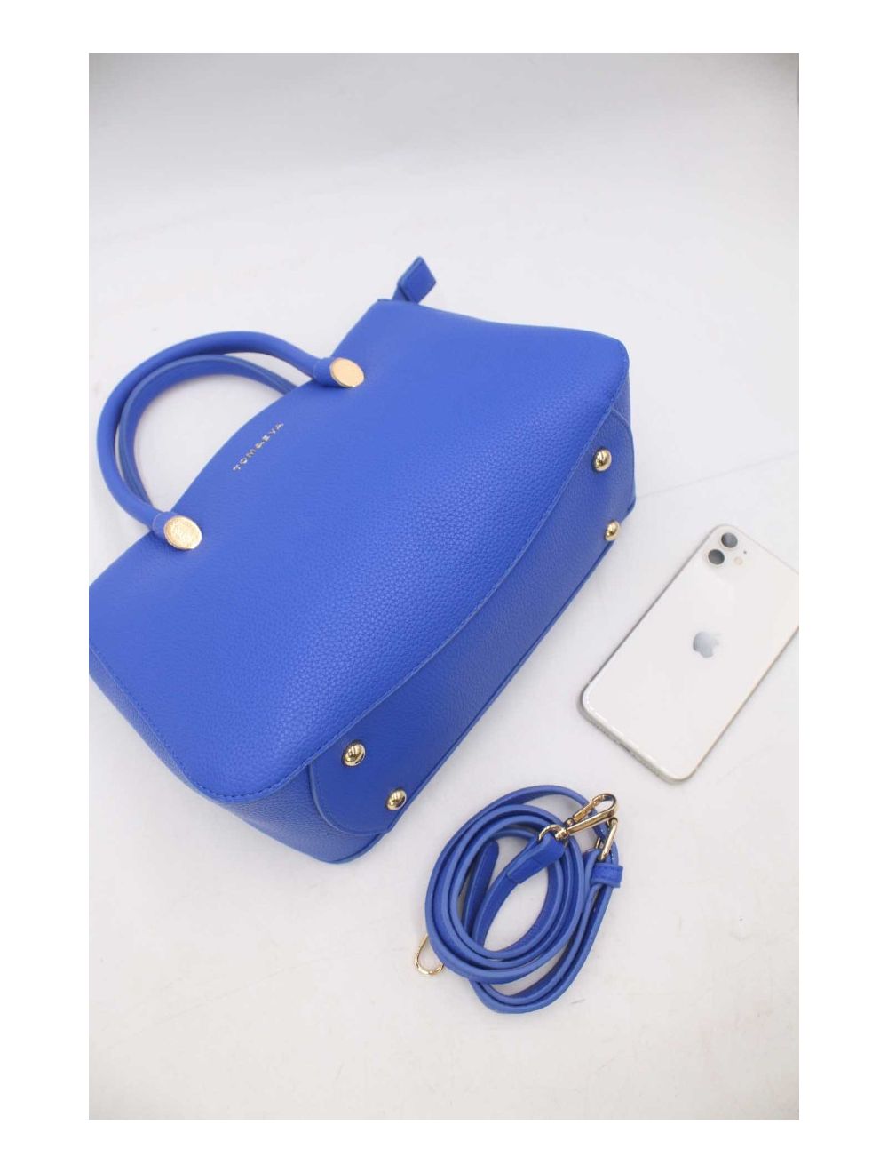 tom&eva Sac à Main Épuré Effet Grainé 23B-5844-Bleu