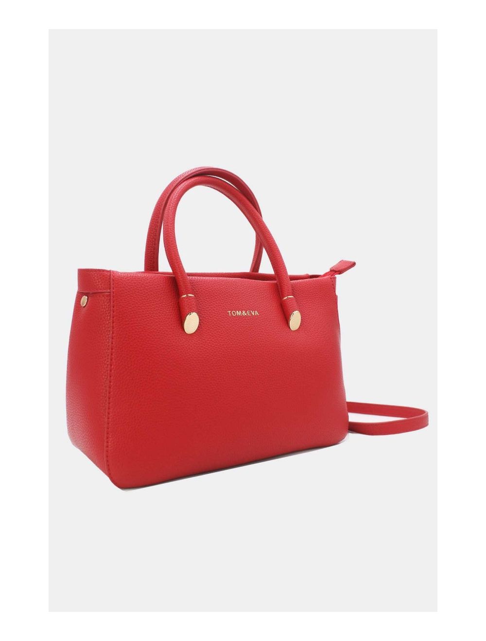 Tom&eva Sac à Main Épuré Effet Grainé 23B-5844-Rouge