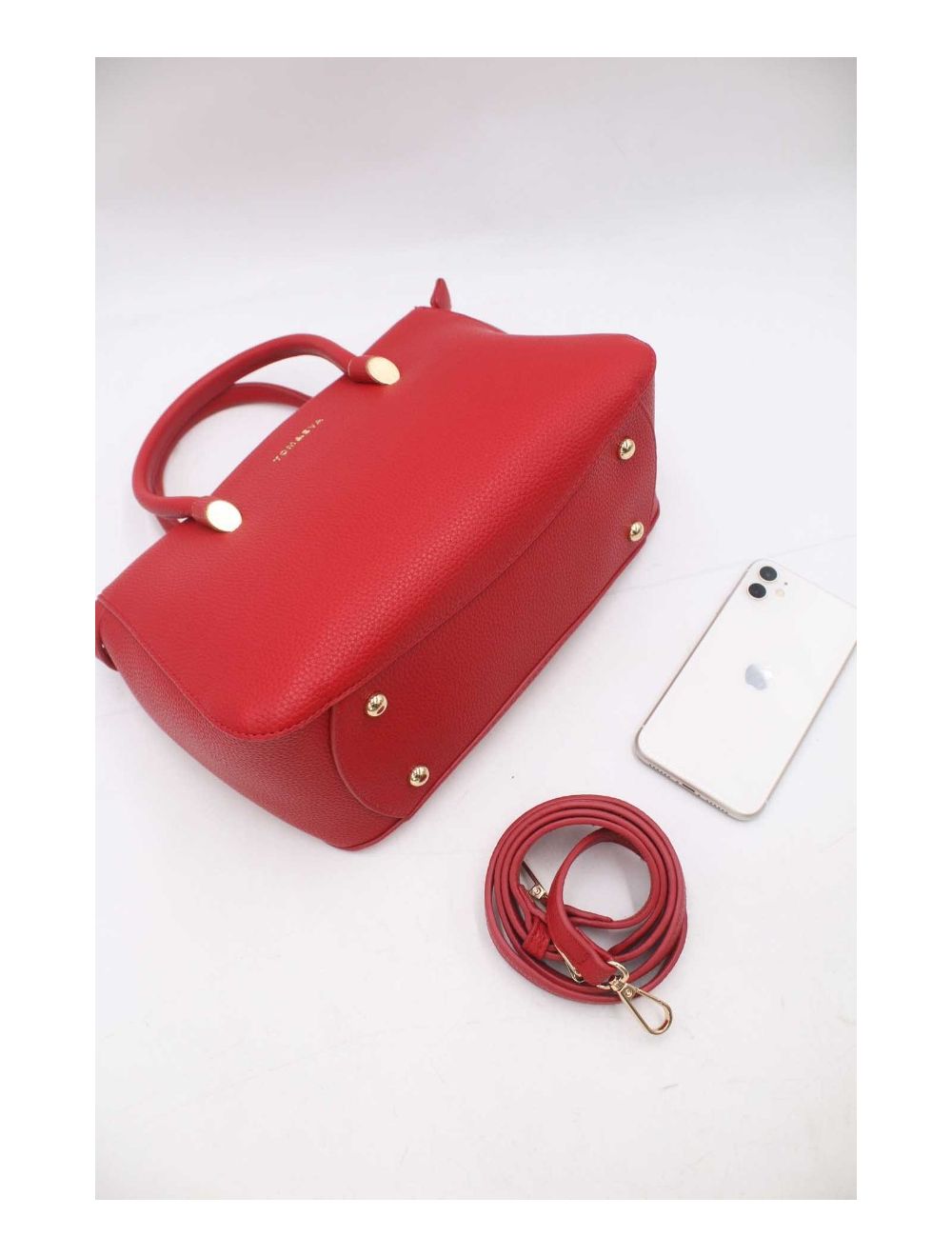 tom&eva Sac à Main Épuré Effet Grainé 23B-5844-Rouge