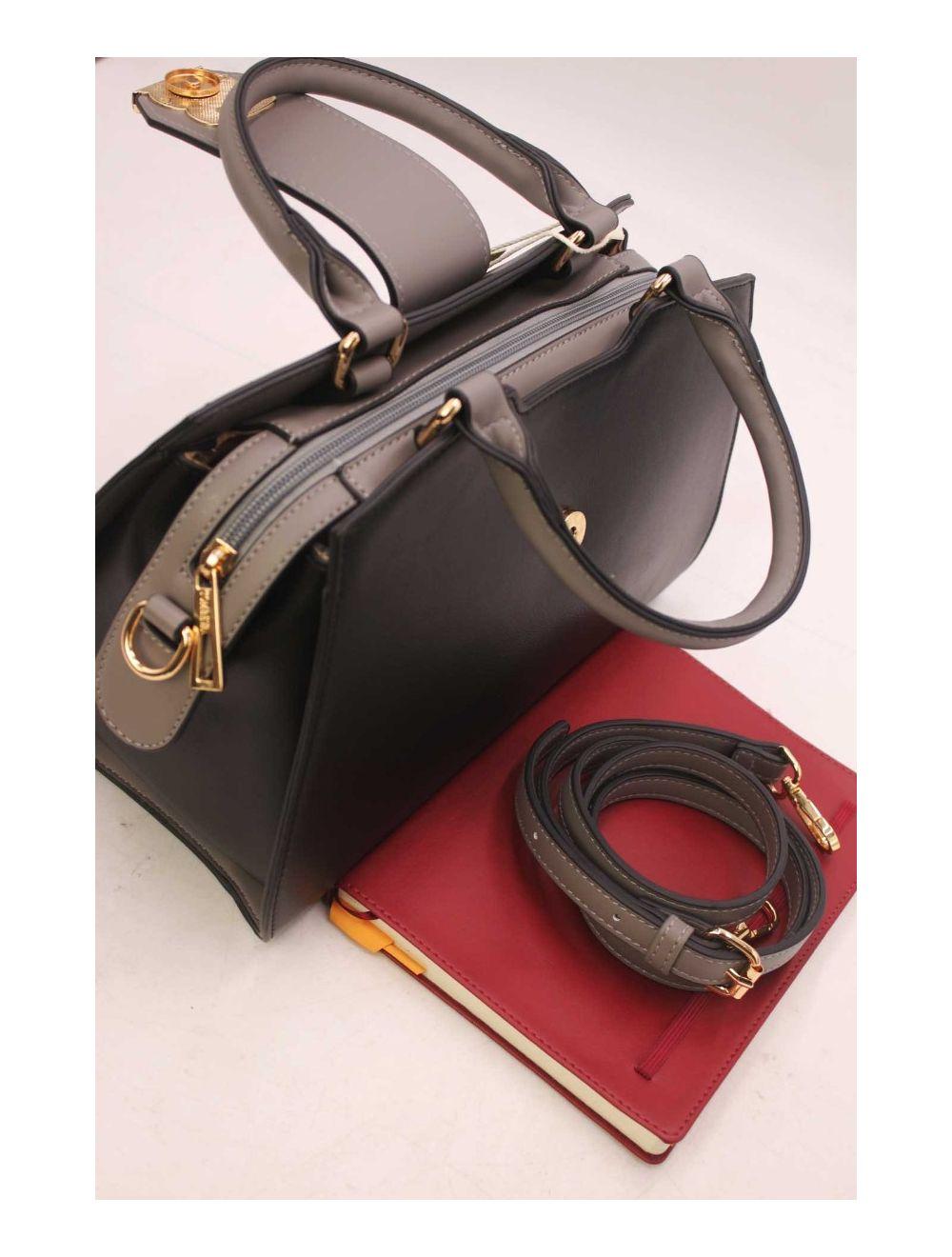 tom&eva Sac à Main Femme à Languette 23B-5831-Black/Grey