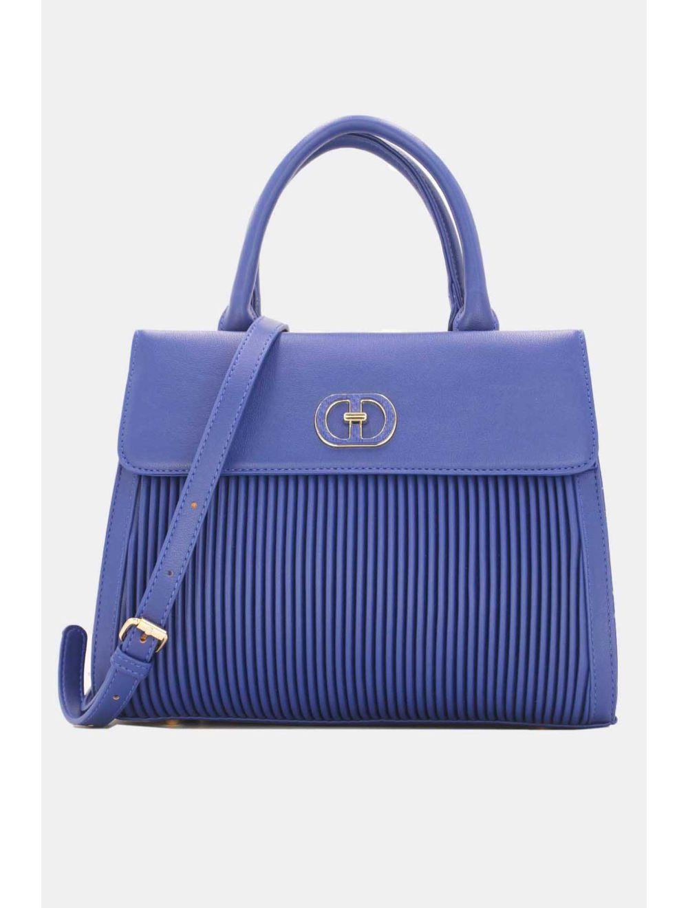 Tom&eva Sac à Main Femme à Rabat Plissé 22B-5637-D.Blue