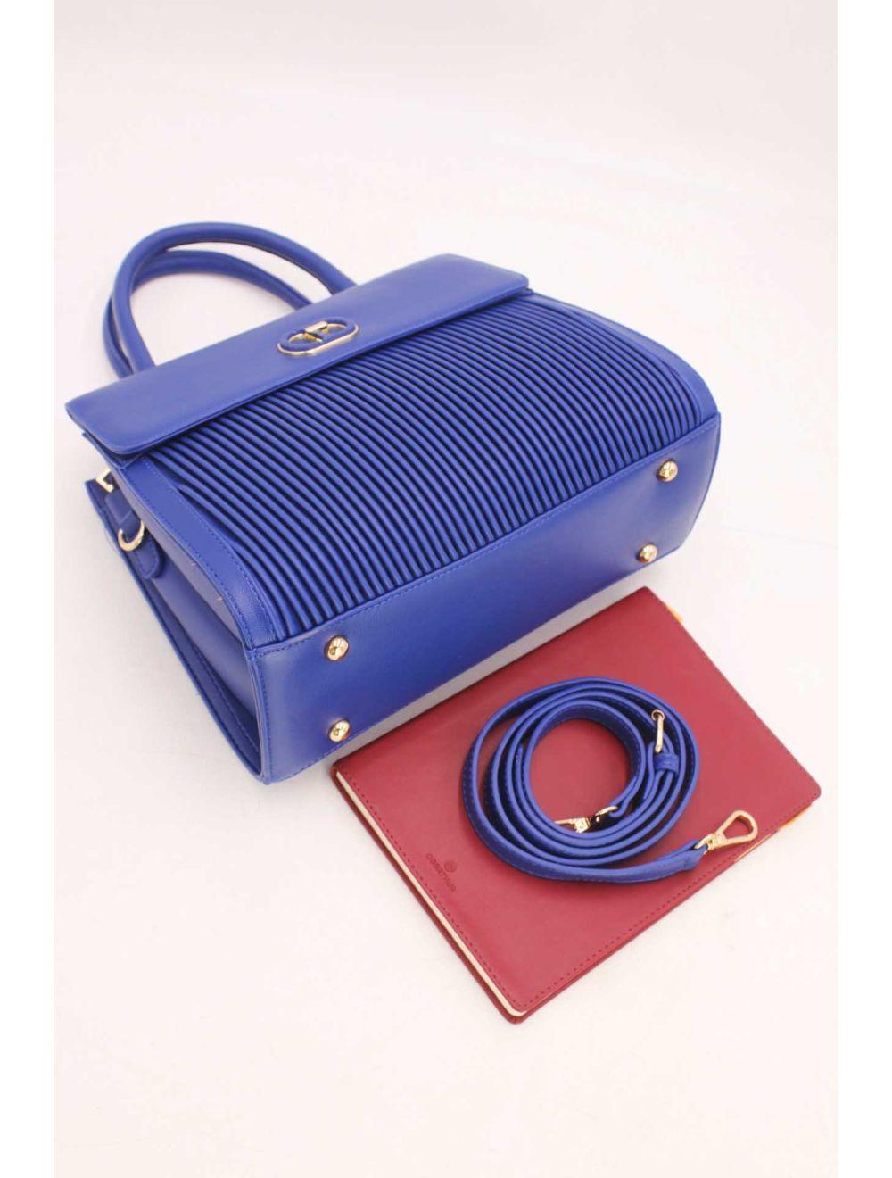 tom&eva Sac à Main Femme à Rabat Plissé 22B-5637-D.Blue