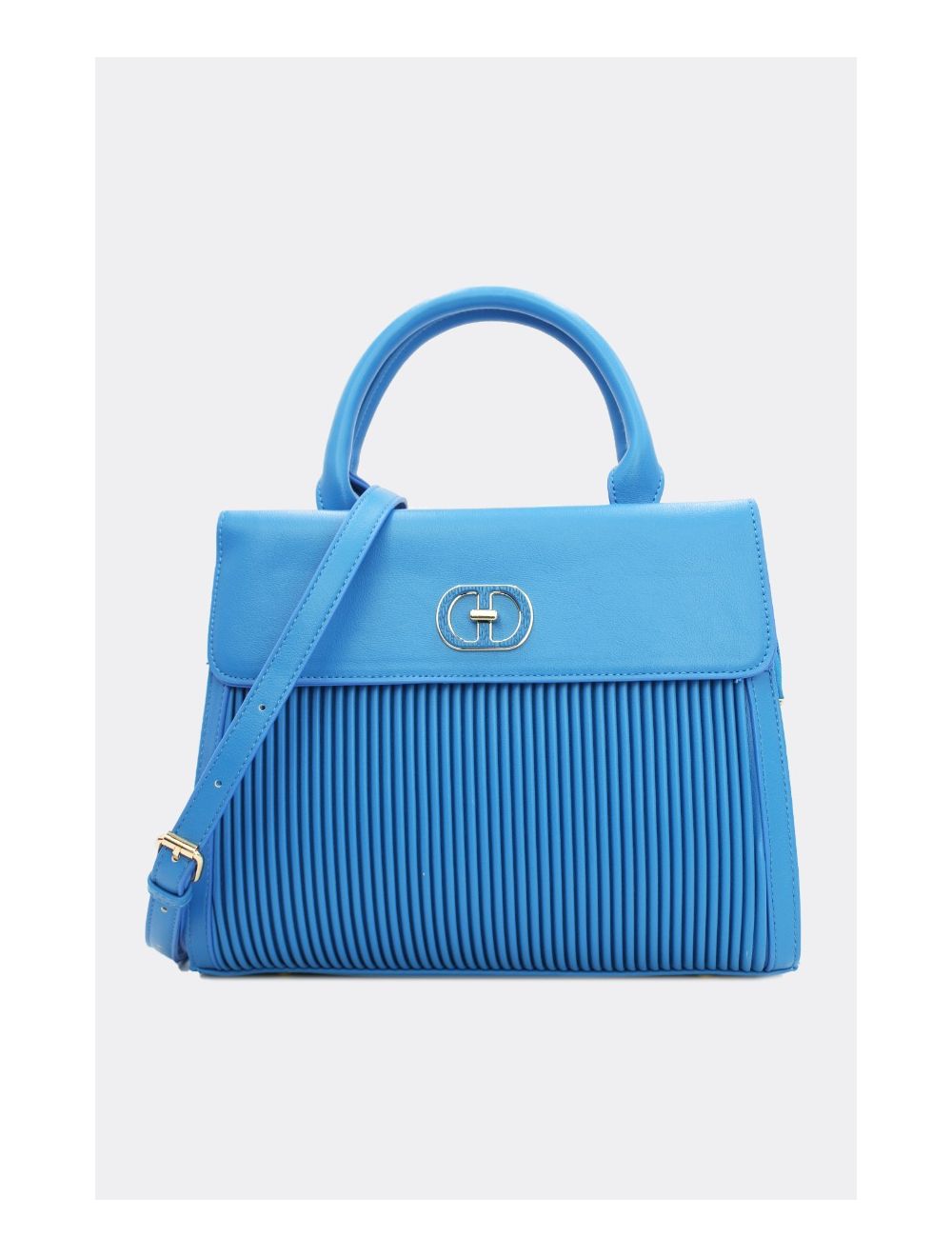 Tom&eva Sac à Main Femme à Rabat Plissé 22B-5637-L.Blue