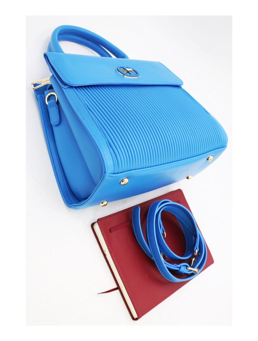 tom&eva Sac à Main Femme à Rabat Plissé 22B-5637-L.Blue