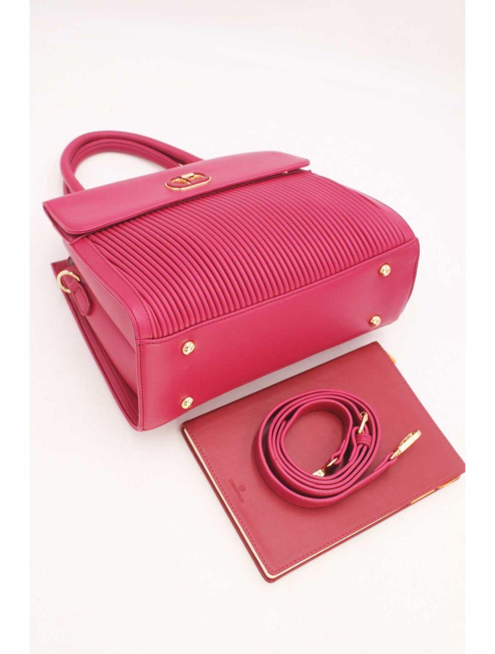 tom&eva Sac à Main Femme à Rabat Plissé 22B-5637-Rose