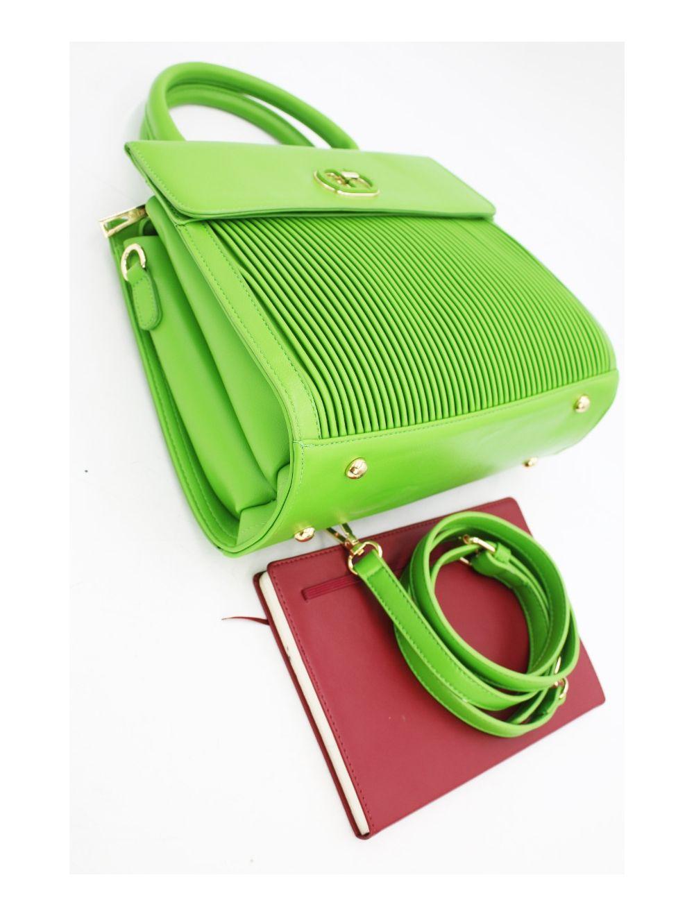 tom&eva Sac à Main Femme à Rabat Plissé 22B-5637-Vert