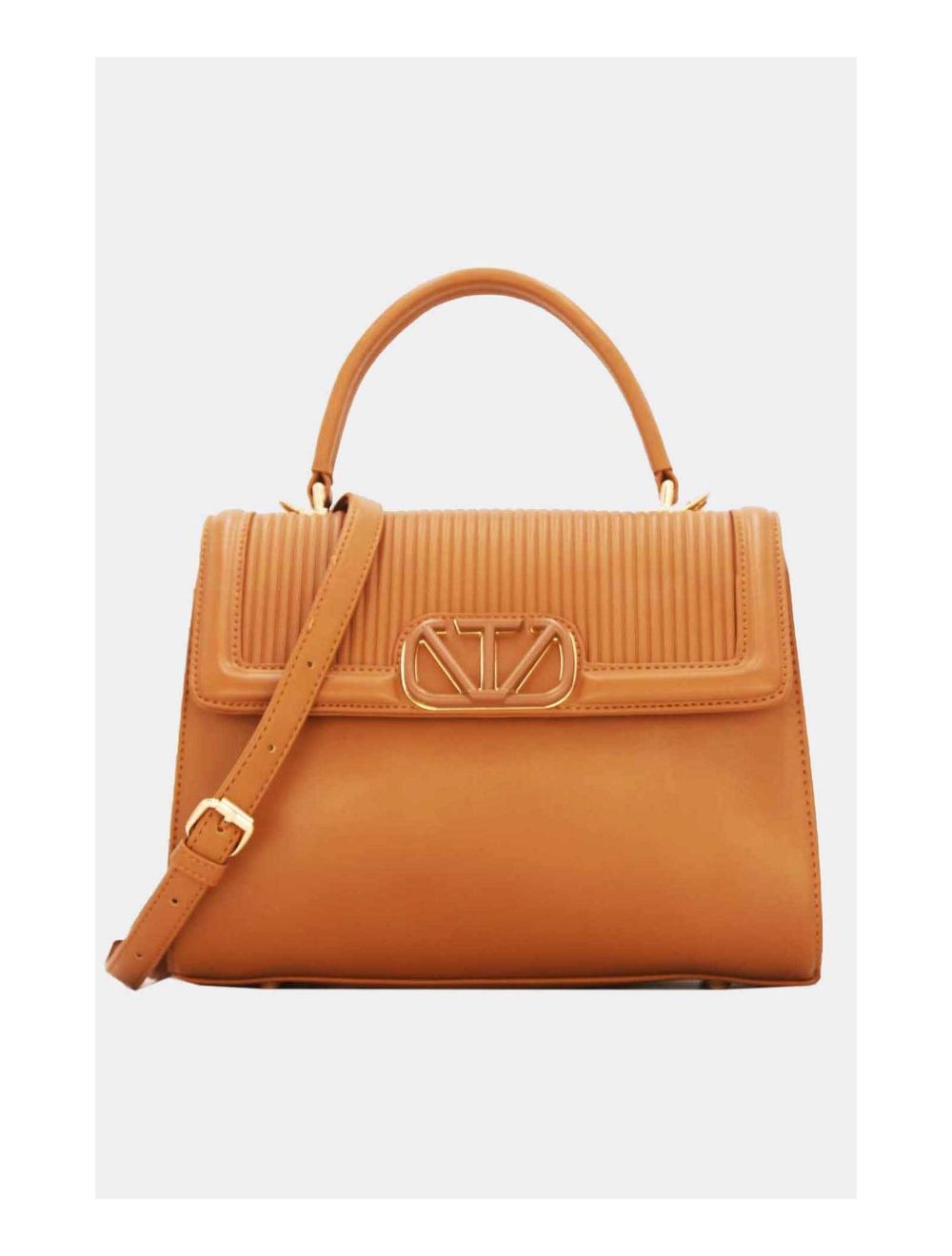 Tom&eva Sac à Main Femme à Rabat Plissé Multi Compartiments 23B-5728-Marron