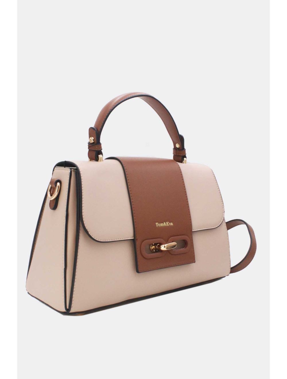 Tom&eva Sac à Main Femme Avec Languette 24B-5900-Abricot/Coffee