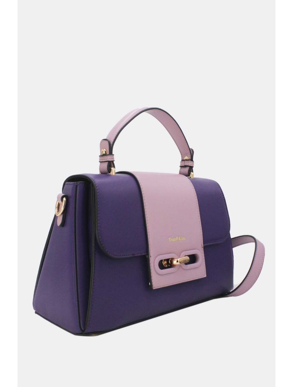 Tom&eva Sac à Main Femme Avec Languette 24B-5900-D.purple/L.purple/PU
