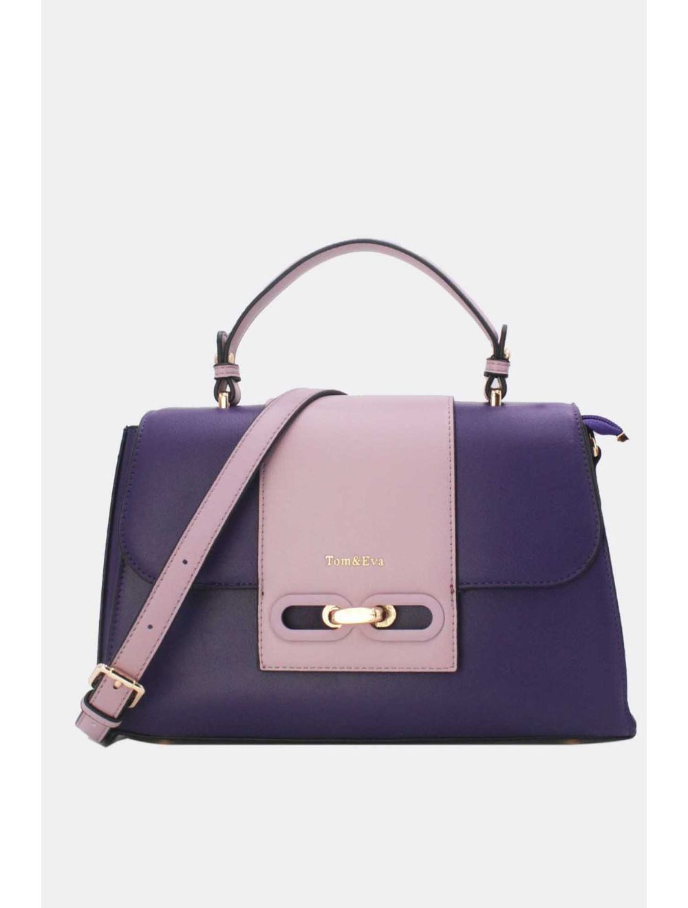tom&eva Sac à Main Femme Avec Languette 24B-5900-D.purple/L.purple/PU