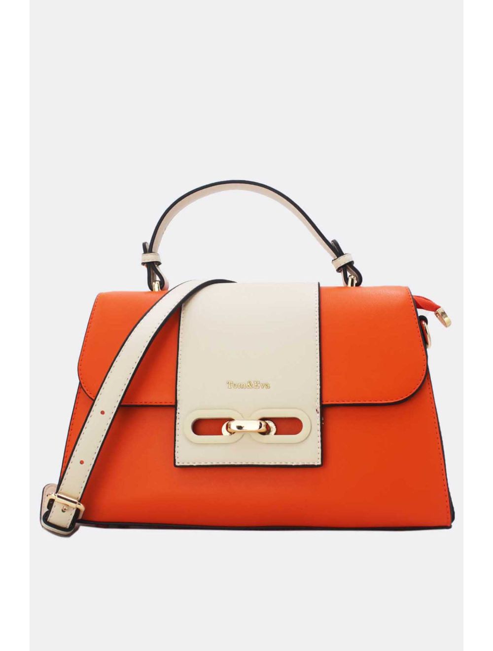 Tom&eva Sac à Main Femme Avec Languette 24B-5900-Orange/White