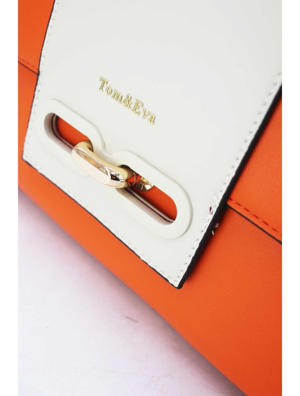tom&eva Sac à Main Femme Avec Languette 24B-5900-Orange/White