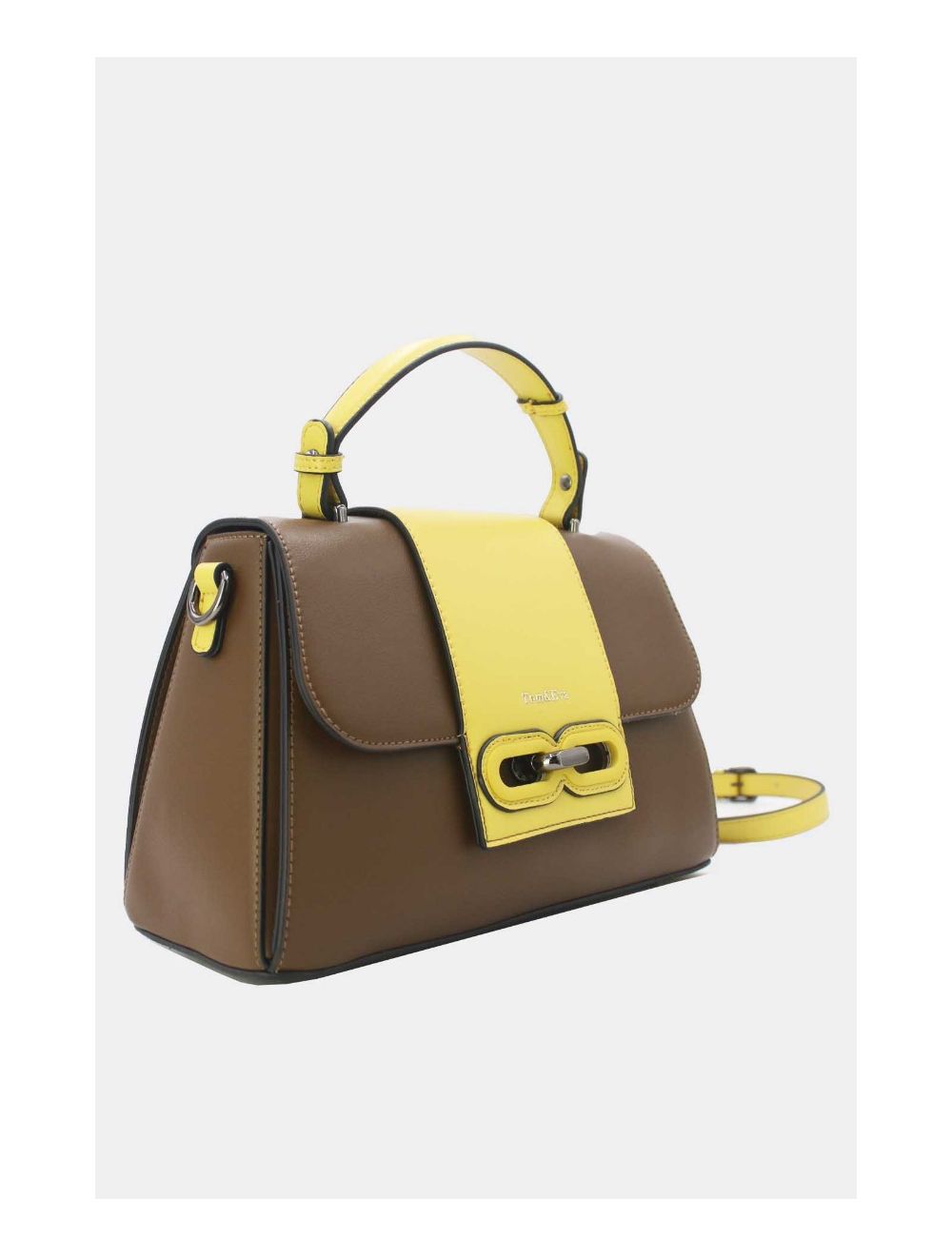 Tom&eva Sac à Main Femme Avec Languette 24B-5900-Taupe/Jaune