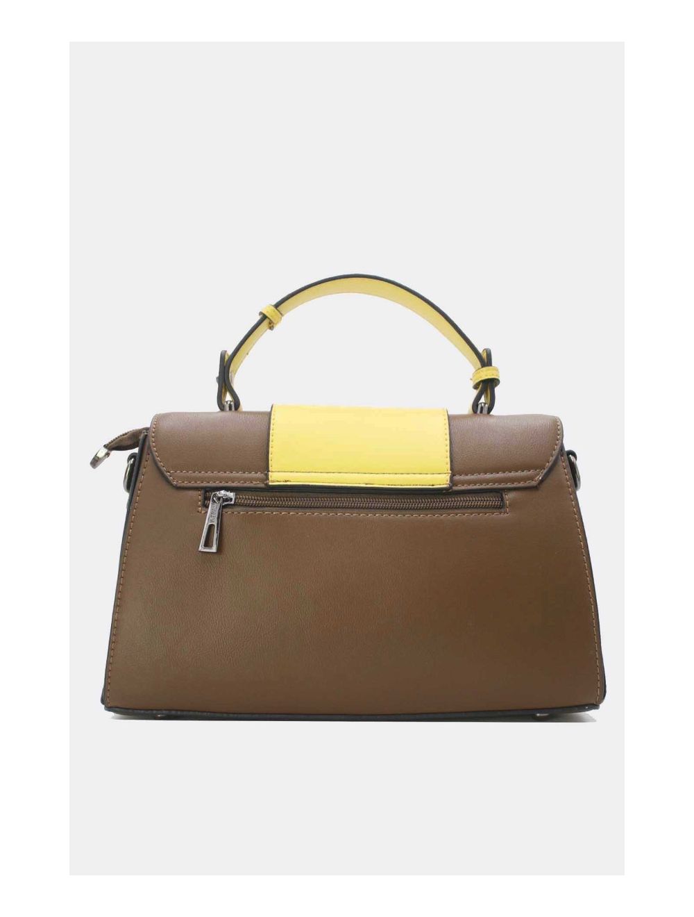 Tom&eva Sac à Main Femme Avec Languette 24B-5900-Taupe/Jaune