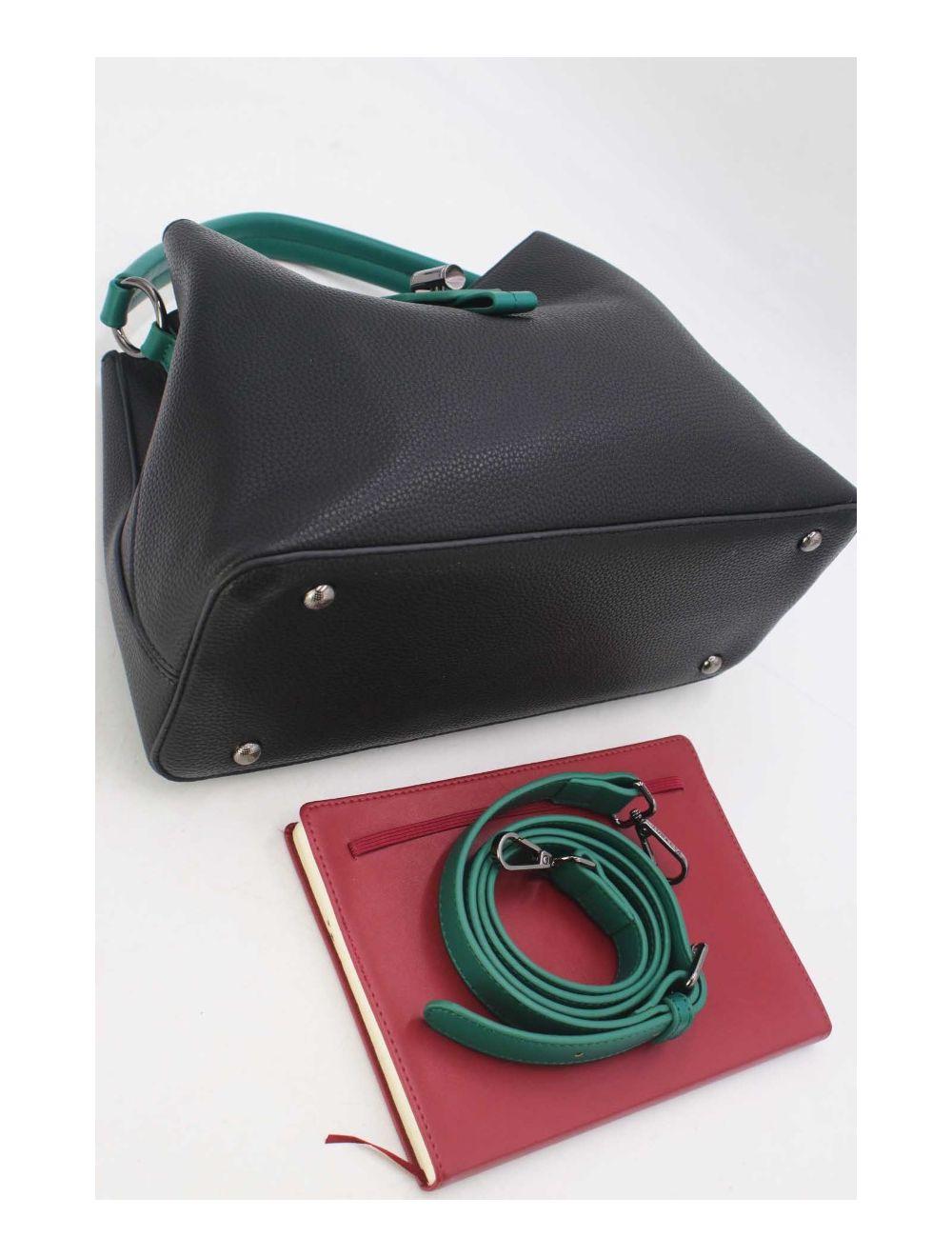 Tom&eva Sac à Main Femme Avec Languette 24B-6118-Black/Green
