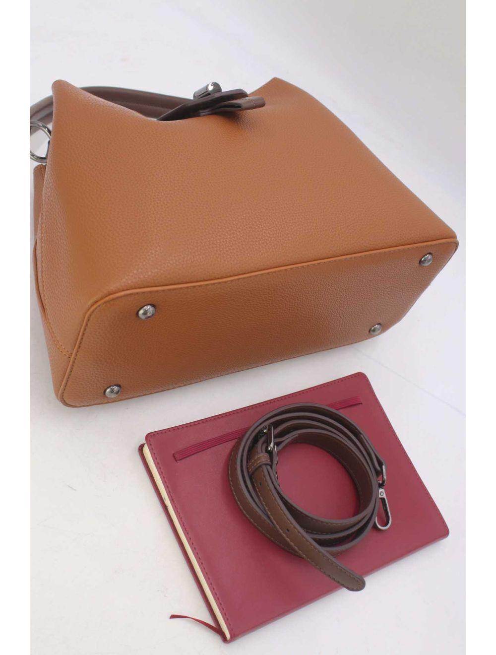 Tom&eva Sac à Main Femme Avec Languette 24B-6118-Brown/Coffee