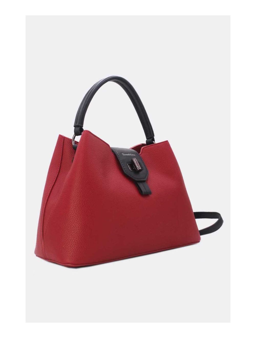 Tom&eva Sac à Main Femme Avec Languette 24B-6118-Burgundy/Black