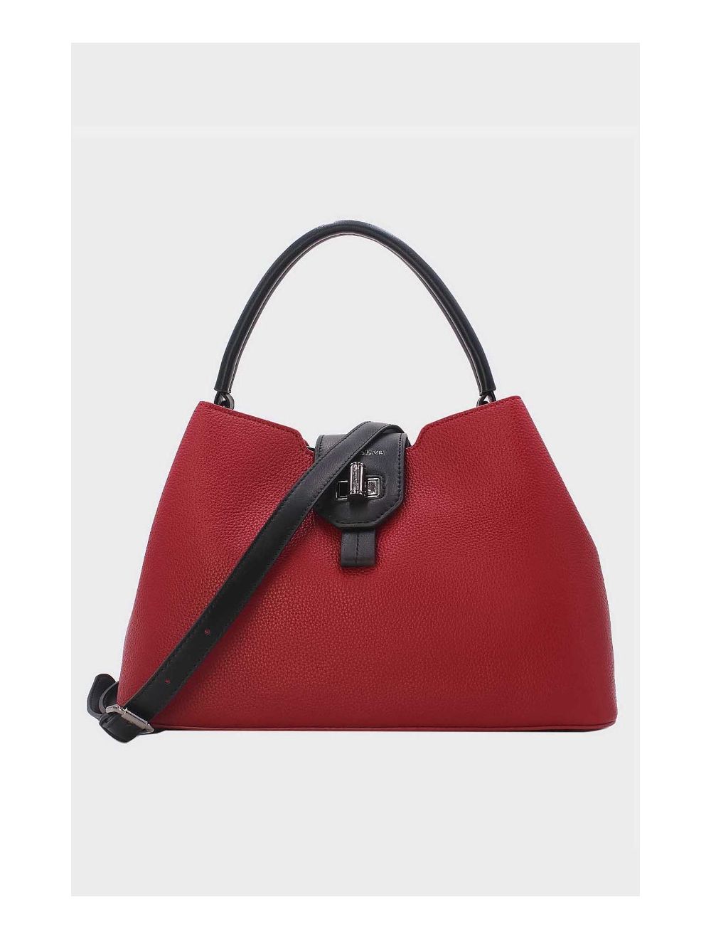 tom&eva Sac à Main Femme Avec Languette 24B-6118-Burgundy/Black