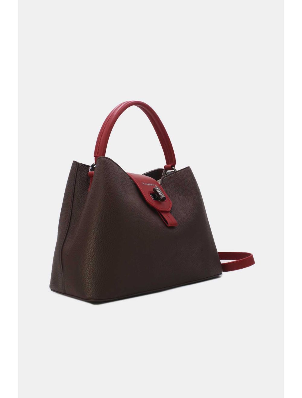 Tom&eva Sac à Main Femme Avec Languette 24B-6118-Coffee/Burgundy