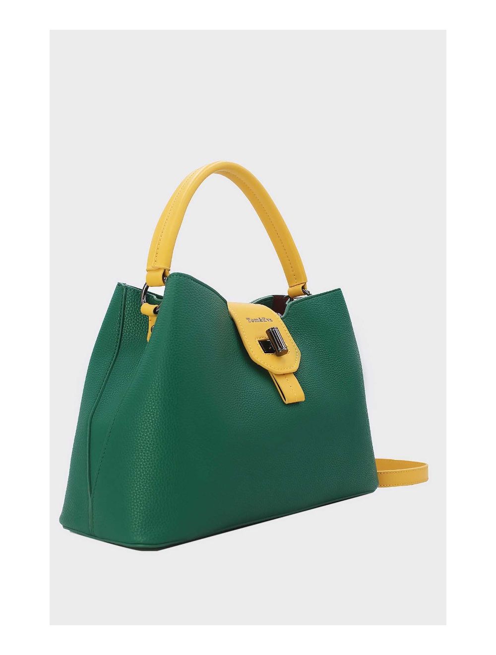 tom&eva Sac à Main Femme Avec Languette 24B-6118-Green/Yellow