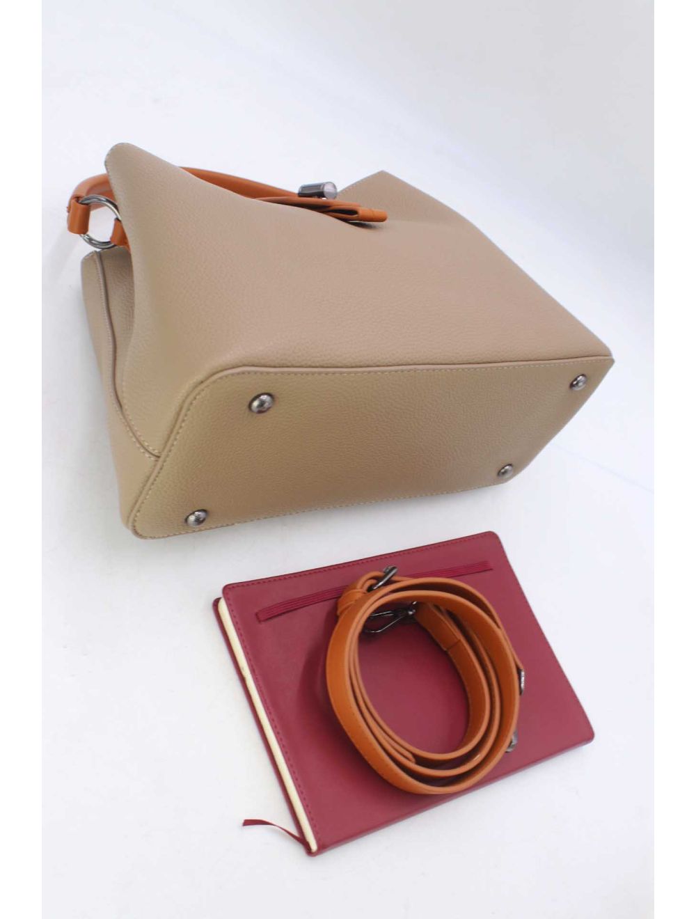 Tom&eva Sac à Main Femme Avec Languette 24B-6118 Khaki/Brown