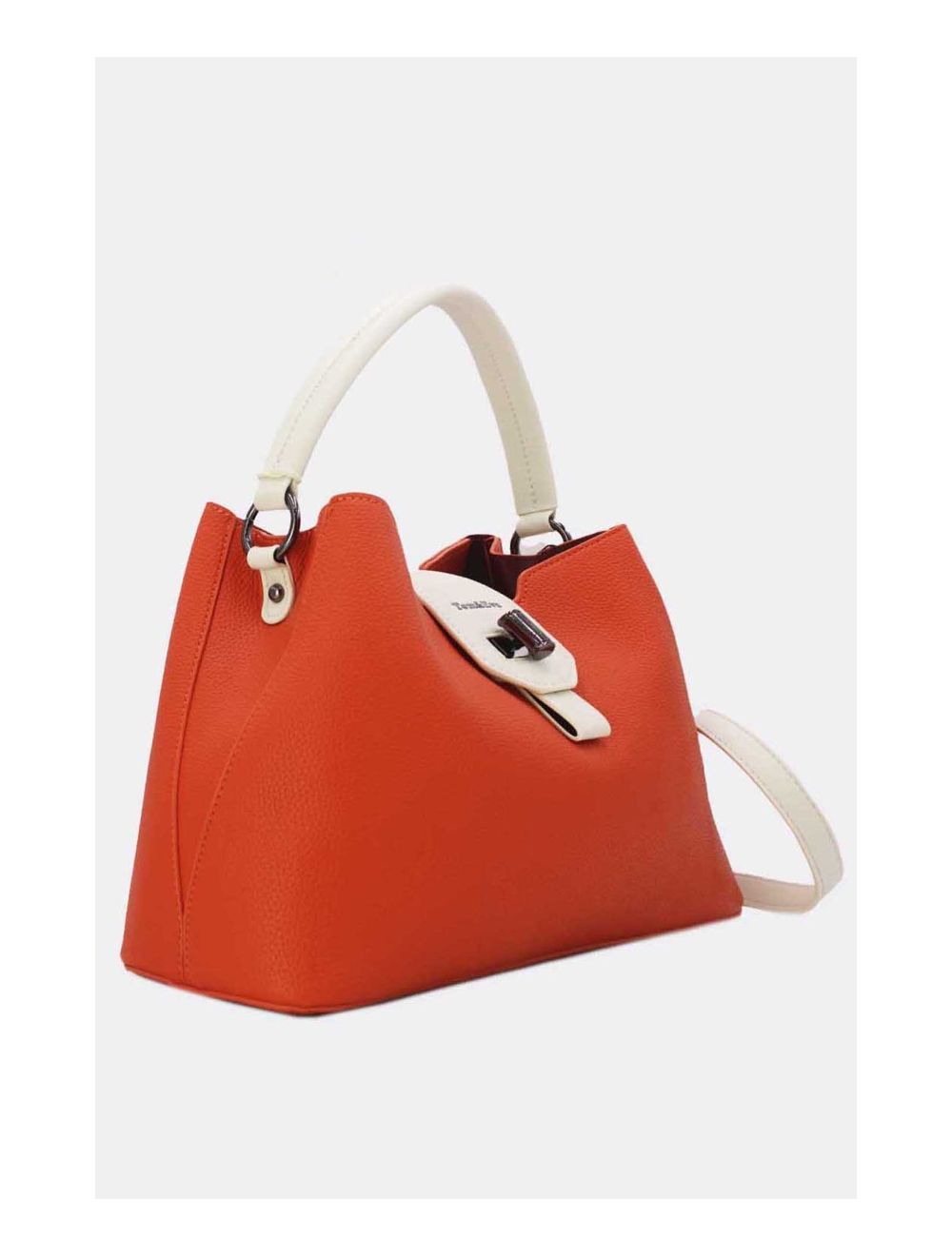 Tom&eva Sac à Main Femme Avec Languette 24B-6118-Orange/Beige