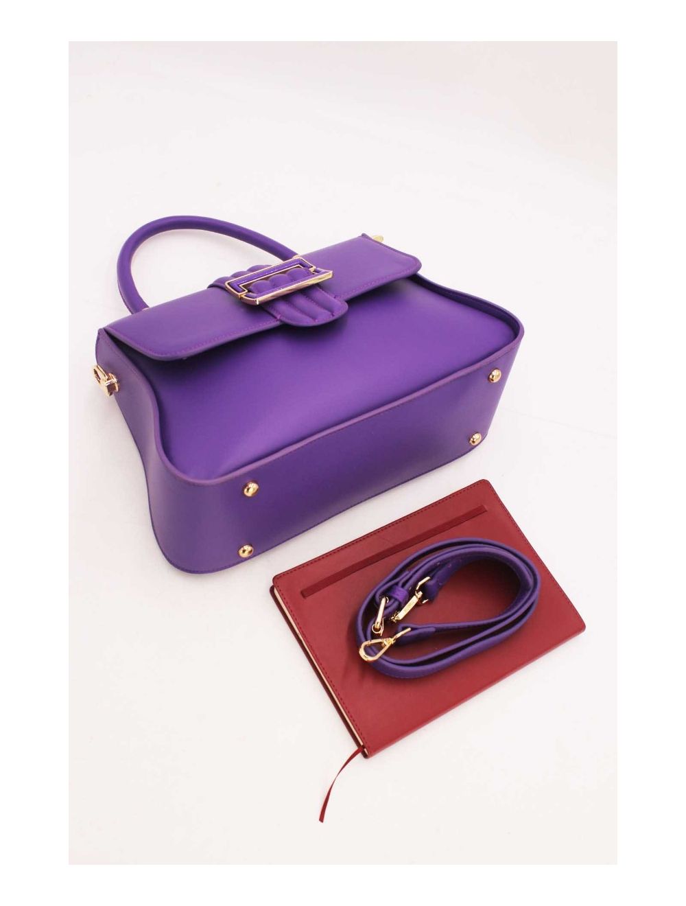 tom&eva Sac à Main Femme Avec Languette 6939-Purple