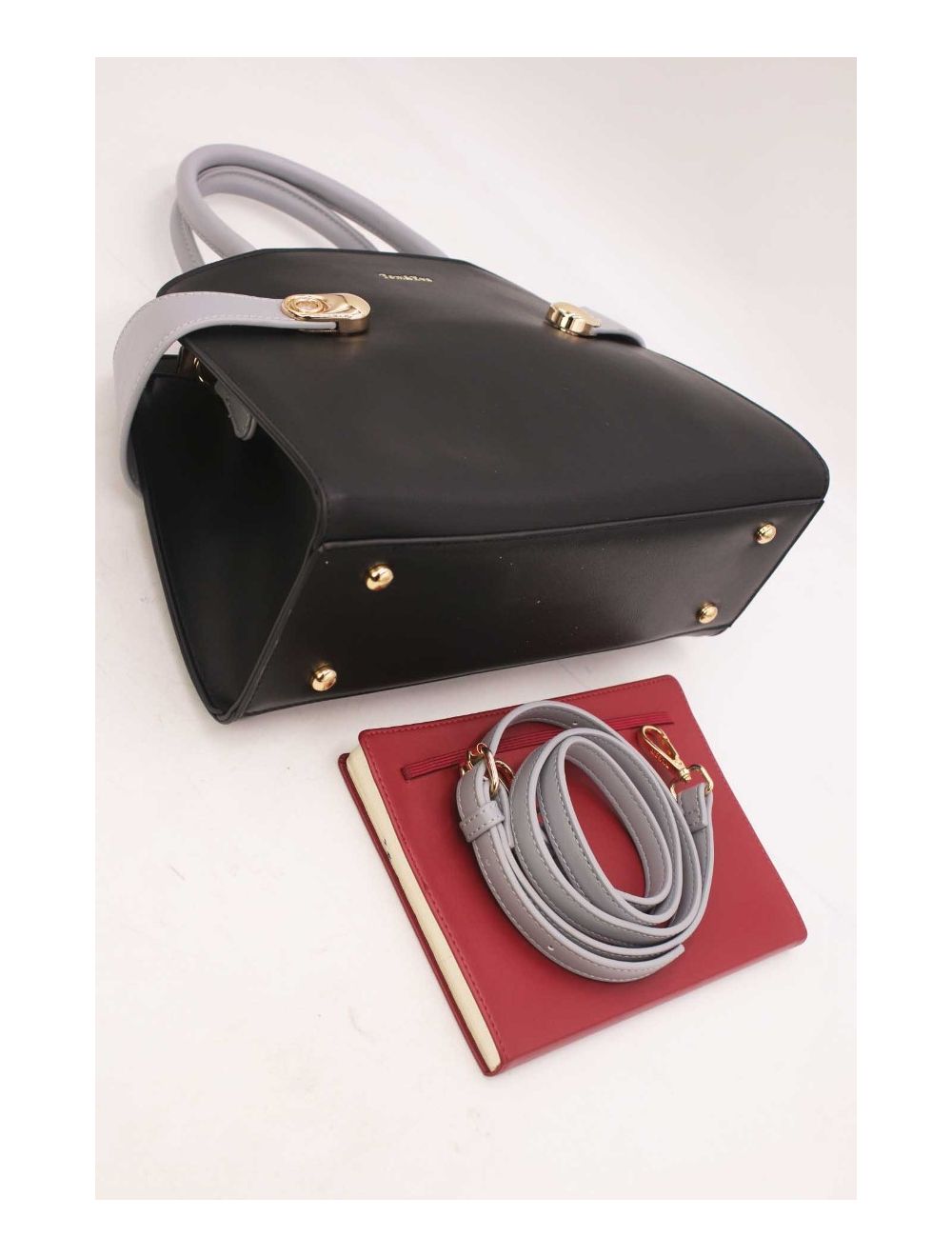 tom&eva Sac à Main Femme Bicolore 23B-5829-Black/Grey