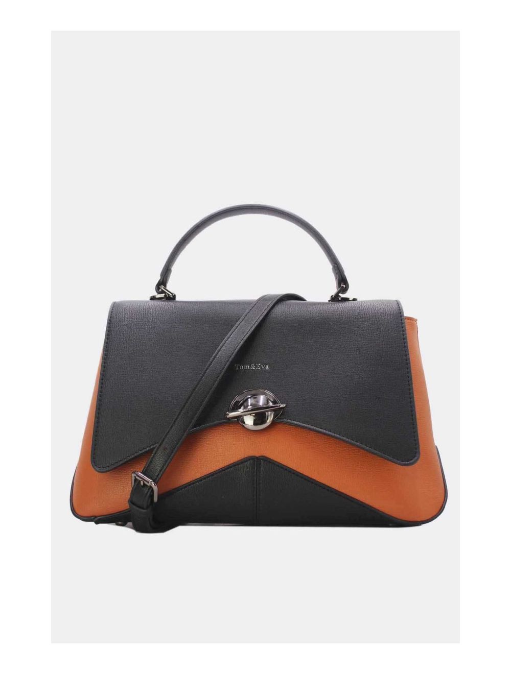 Tom&eva Sac à Main Femme Bicolore 24B-6013-Brown/Black