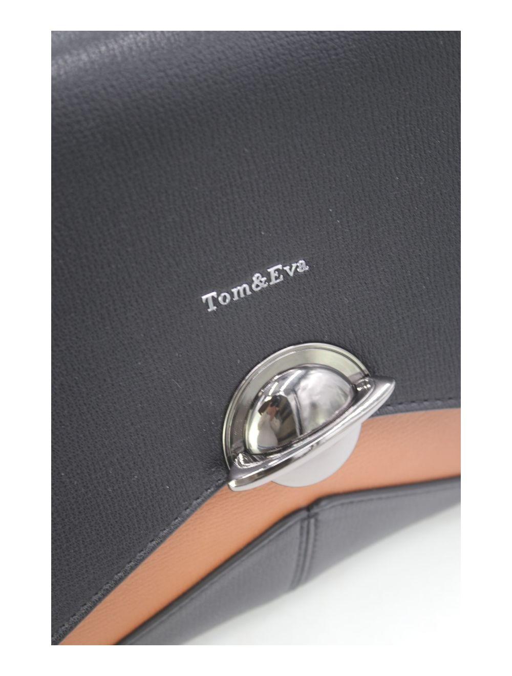 tom&eva Sac à Main Femme Bicolore 24B-6013-Brown/Black