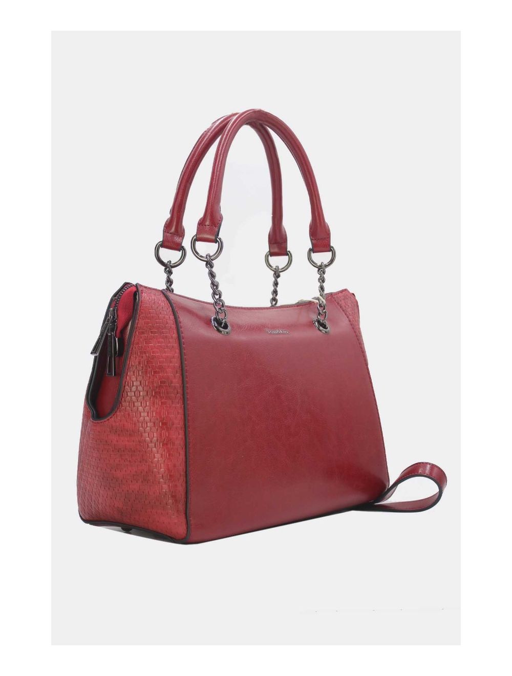 Tom&eva Sac à Main Femme Effet Paille Et Verni 24B-6094-Burgundy