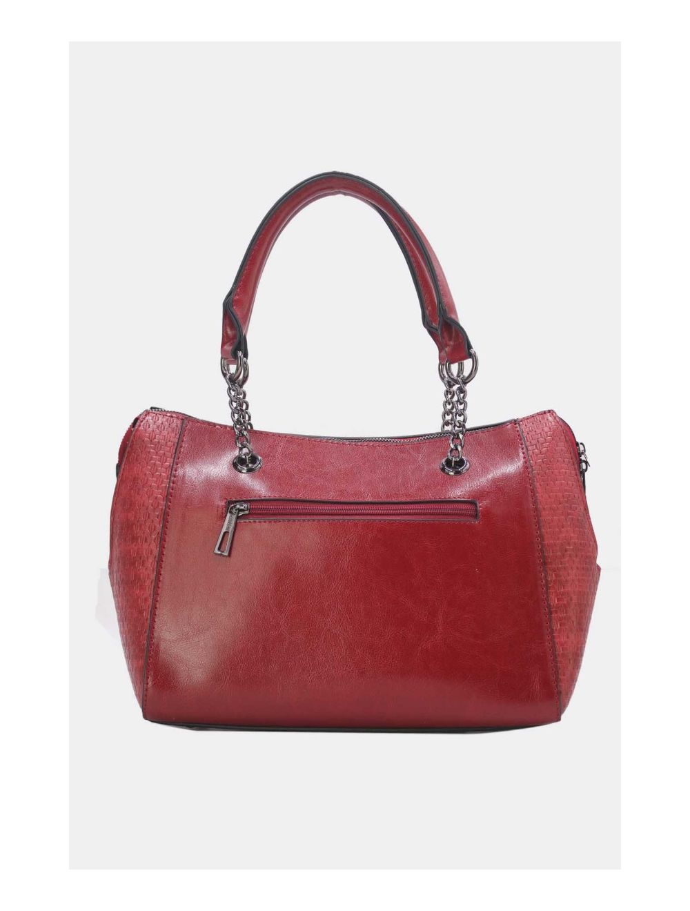 Tom&eva Sac à Main Femme Effet Paille Et Verni 24B-6094-Burgundy