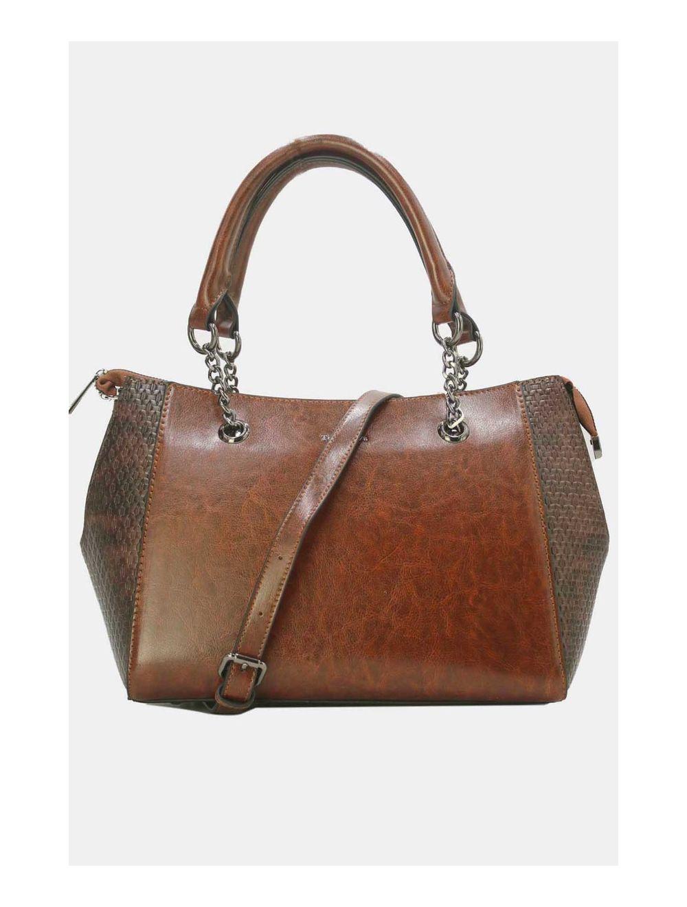 Tom&eva Sac à Main Femme Effet Paille Et Verni 24B-6094-Coffee