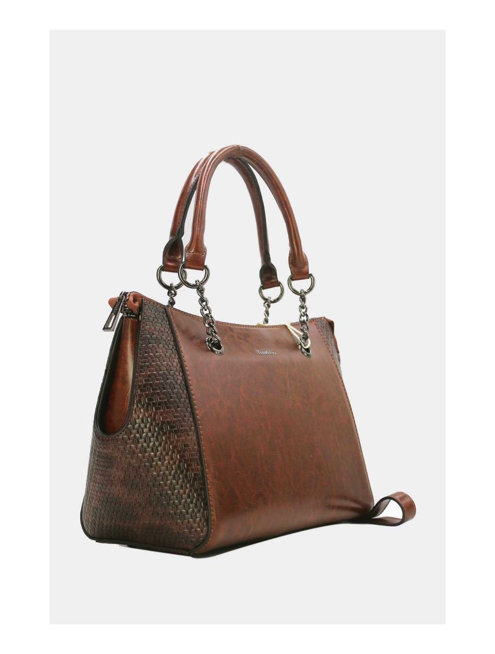 Tom&eva Sac à Main Femme Effet Paille Et Verni 24B-6094-Coffee