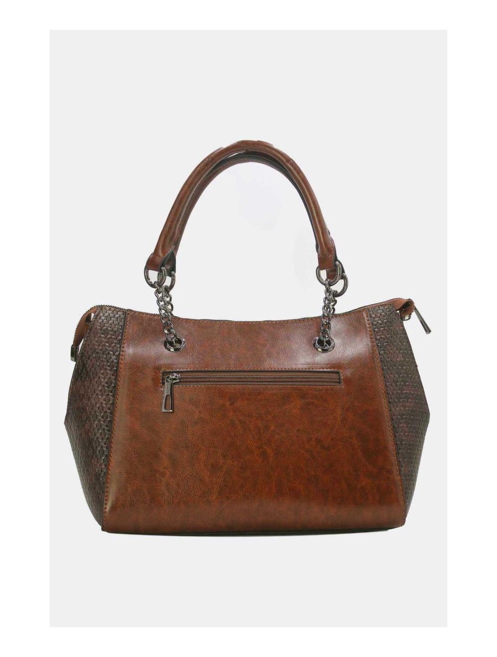 Tom&eva Sac à Main Femme Effet Paille Et Verni 24B-6094-Coffee