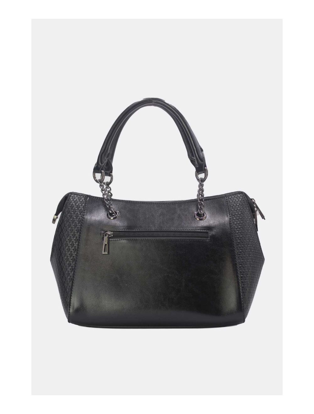 Tom&eva Sac à Main Femme Effet Paille Et Verni 24B-6094-Noir