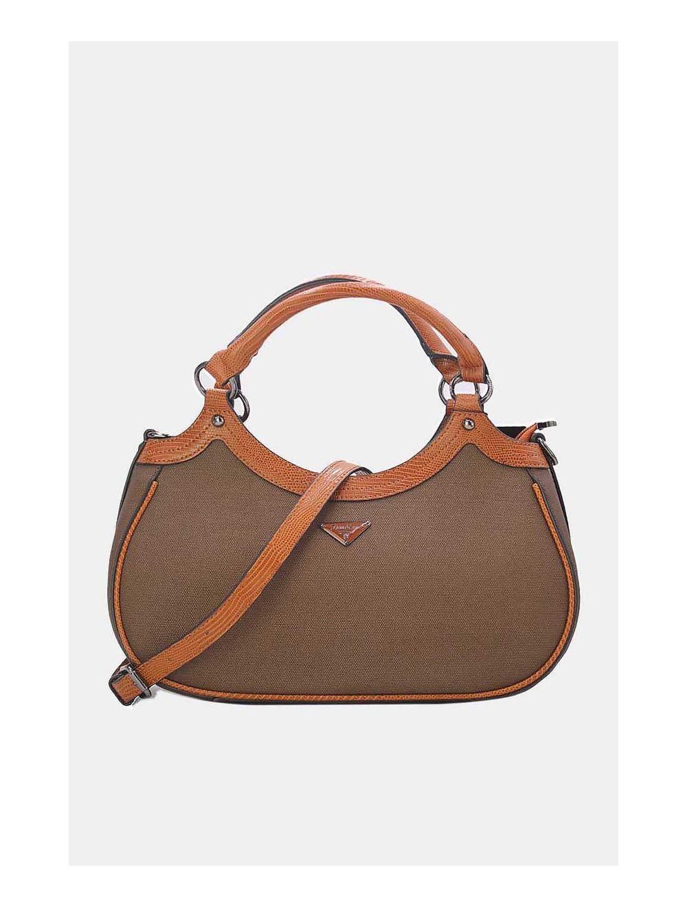 Tom&eva Sac à Main Femme Effet Tissu 24B-6058-Coffee/Brown