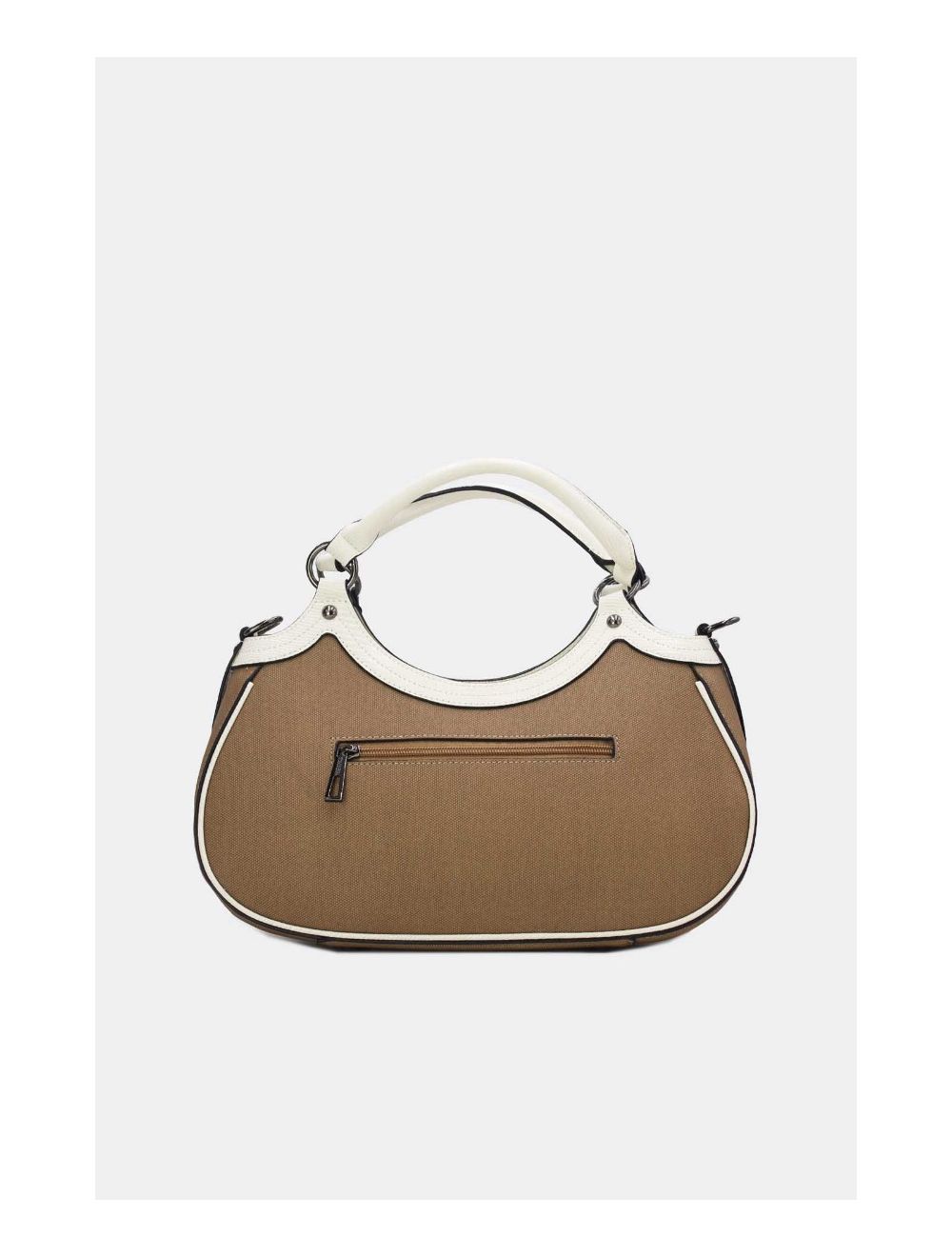 Tom&eva Sac à Main Femme Effet Tissu 24B-6058-Khaki/White