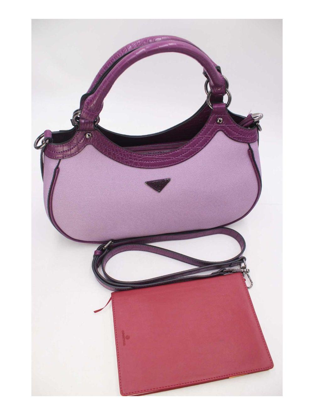 Tom&eva Sac à Main Femme Effet Tissu 24B-6058-Violet