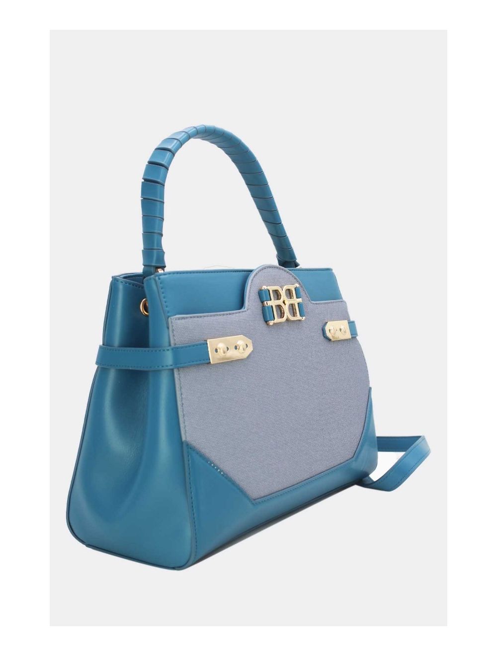 Tom&eva Sac à Main Femme Effet Tissu 24B-6059-Blue/D.Blue