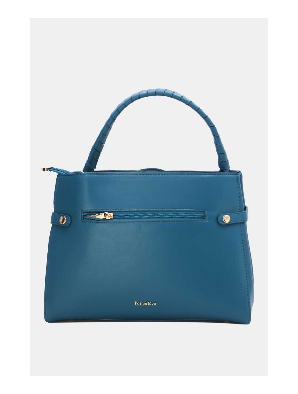 Tom&eva Sac à Main Femme Effet Tissu 24B-6059-Blue/D.Blue