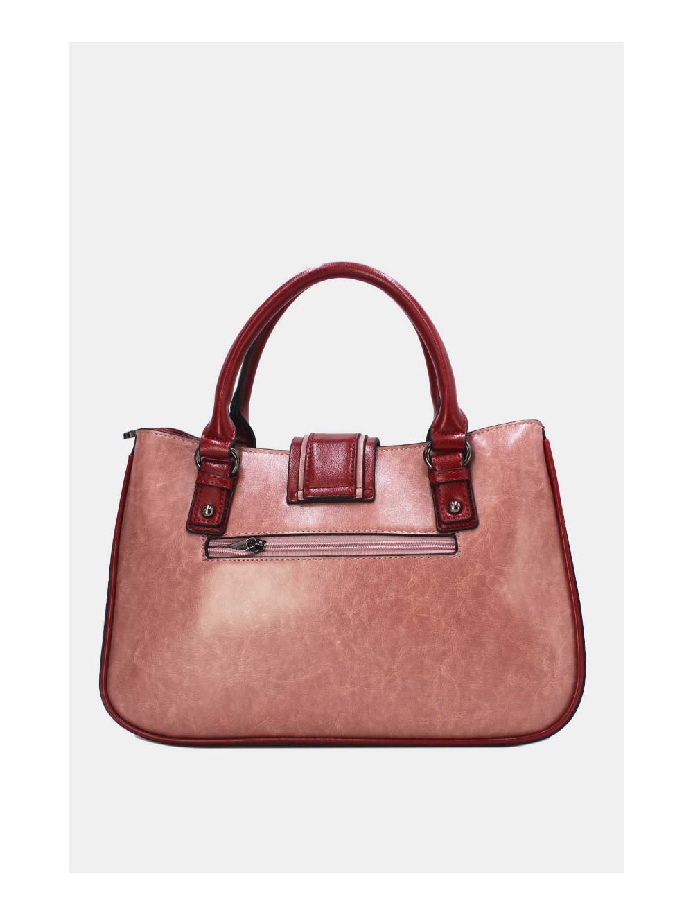 Tom&eva Sac à Main Femme Effet Vernis Style 24B-6032-Pink/Burgundy