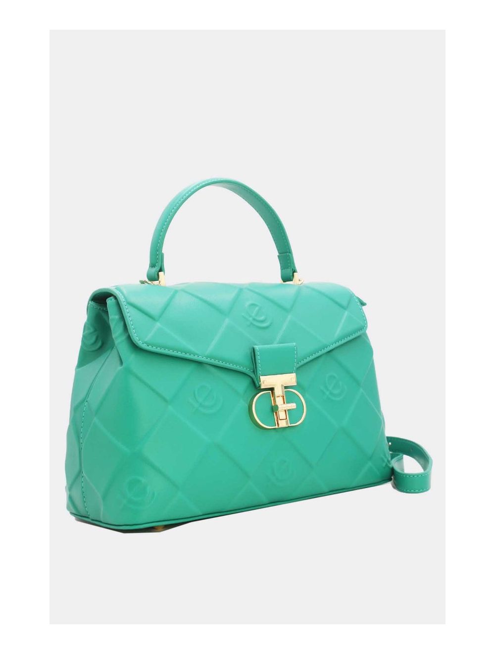 Tom&eva Sac à Main Femme Embossé à Détail Métallique 6930-Turquoise