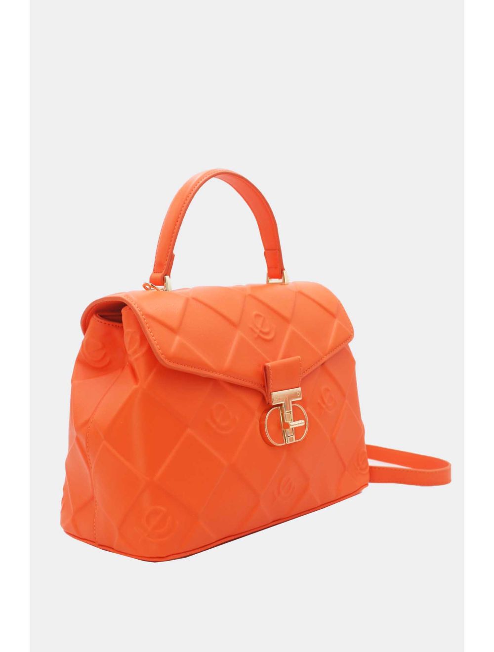 Tom&eva Sac à Main Femme Embossé à Détail Métallique 6930-Orange
