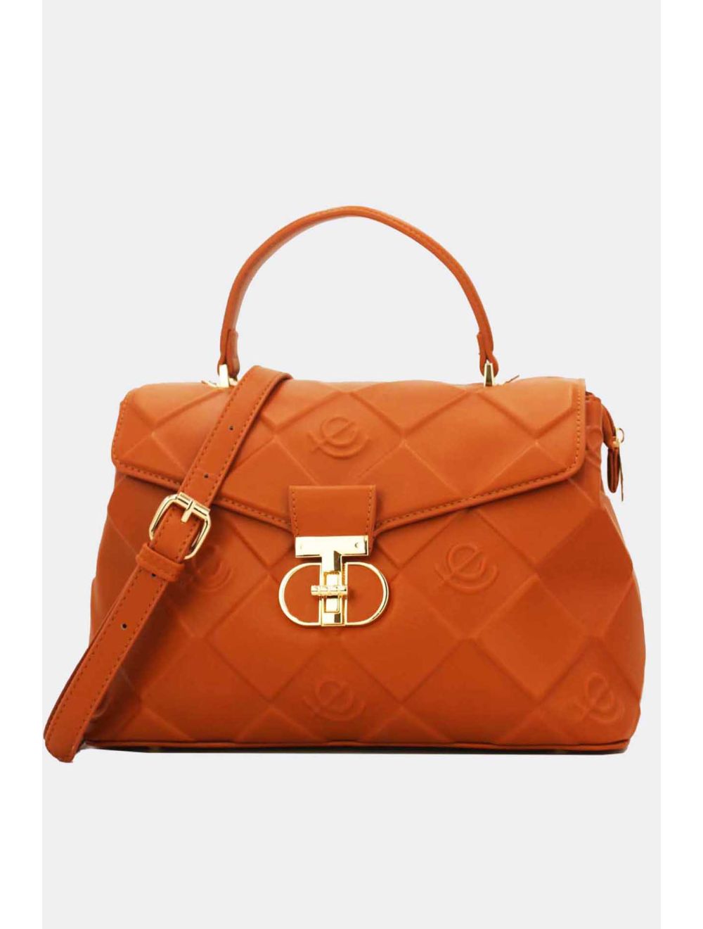 Tom&eva Sac à Main Femme Embossé à Détail Métallique 6930-Marron