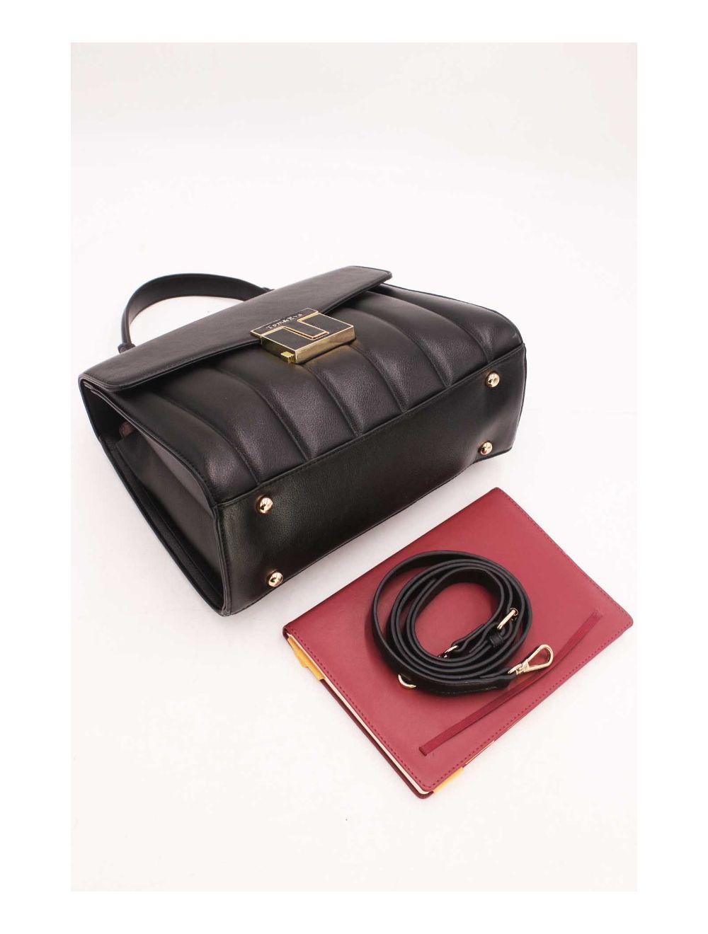 tom&eva Sac à Main Femme Multi Compartiments Chic 23B-5744-Noir