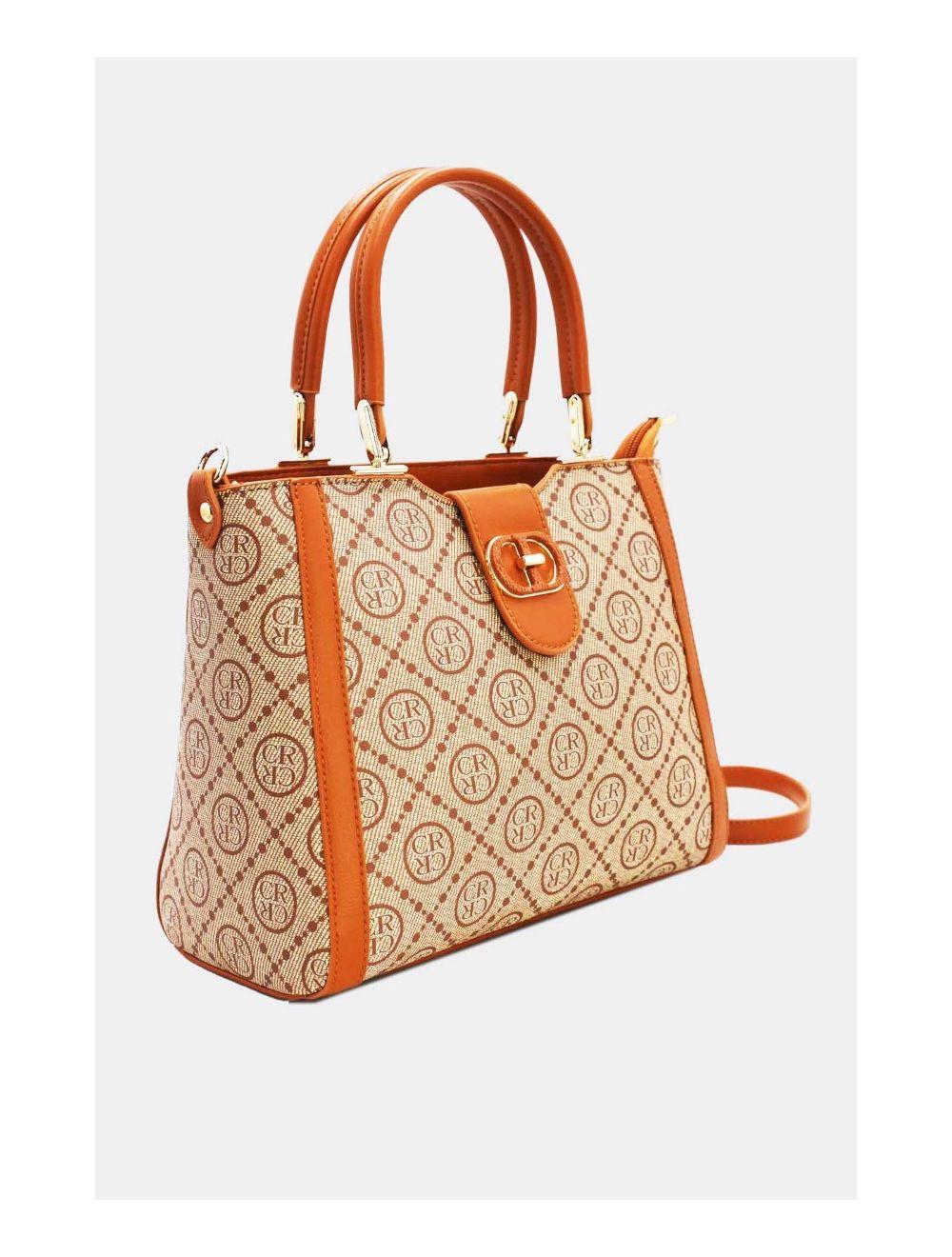 Tom&eva Sac à Main Femme Orné Languette-22B-5667-Marron